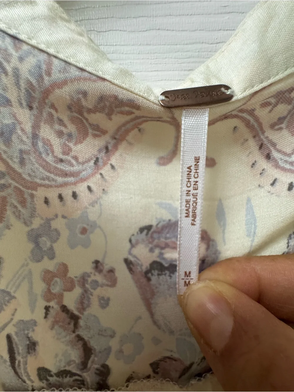 Free People Cream Paisley Print Blouse